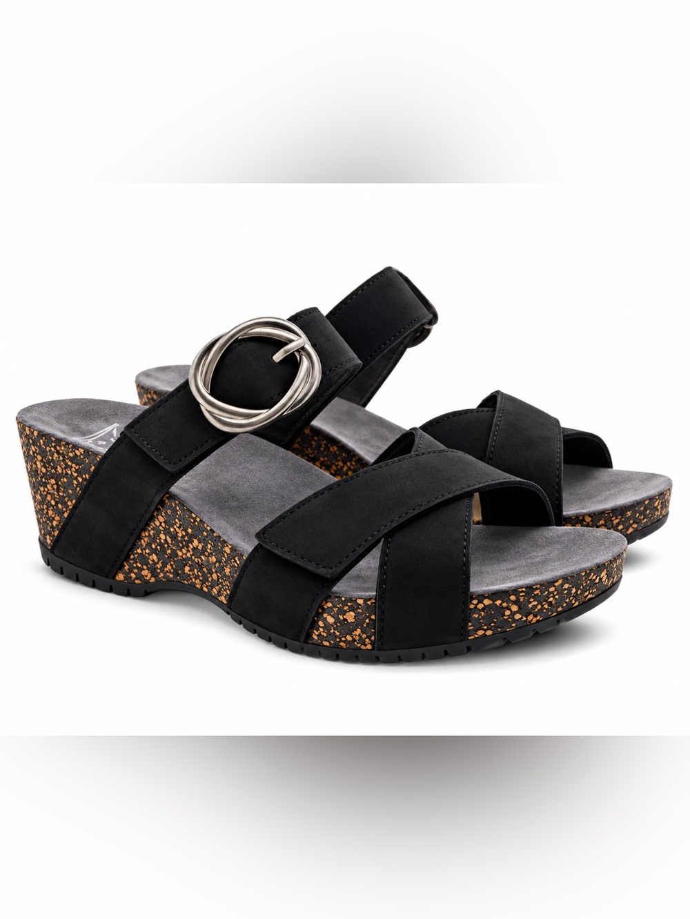 Dansko Susie Graphite Leather Cork Wedge Sandals Women’s EU 38